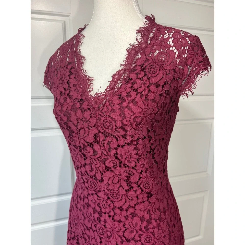 Wishlist Apparel Burgundy Lace Fit and‎ Flare Party Cocktail Dress S